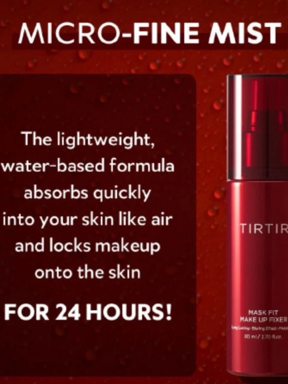 TIRTIR Mask Fit Makeup Fixer & Waterproof Setting Spray Duo — Red and Pink